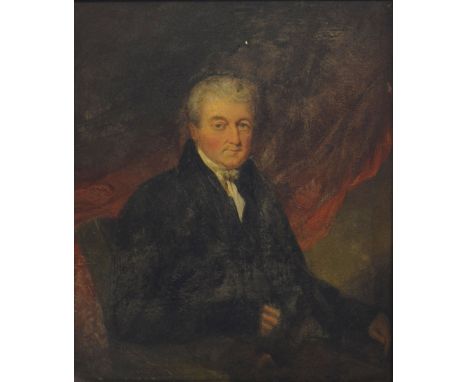 19th Century English SchoolHALF LENGTH PORTRAIT OF GEORGE FORSTER OF STEEL-HALL AND HIS WIFE HANNAHA pair of oils on board, 3