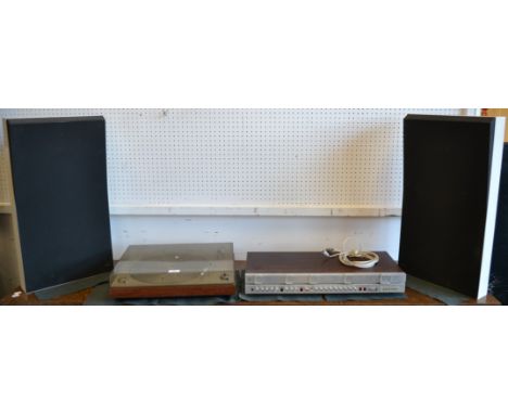 A Bang and Olufsen Beogram 1200 turn table; Beomaster 3000-2 amplifier; Beovox P45 speakers (4)