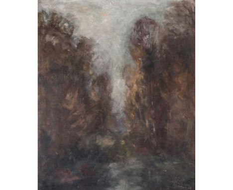 ULMER, OTTO (1904-1973) "Waldteich" Öl auf Lw., verso betitelt, HxB: 60/50 cm. Rahmen, HxB: 75/65 cm. Privatsammlung Baden-Wü