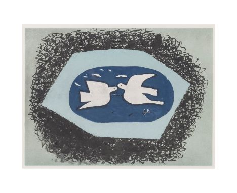 BRAQUE, GEORGES (1882-1963), "Oiseau dans le ciel" aus "Derrière le miroir", Farblithographie, in der Platte monogrammiert 'G