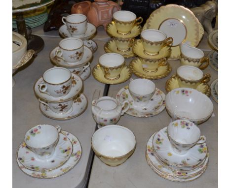 Teawares - a Harrowby part tea service; a Staffordshire part tea service; others , qty 