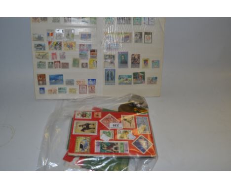 A silver coloured pocket watch and chain, another; a Victory in Europe medal; another; First Day covers, etc 