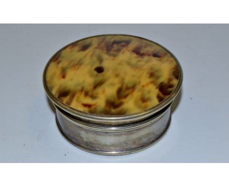An EPNS snuff box, tortoiseshell inlay c.1860