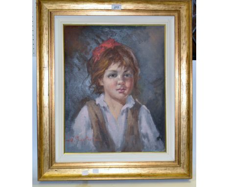 Italian School (mid 20th century)
Portrait of a Peasant Girl
signed, oil on canvas, 49cm x 39cm