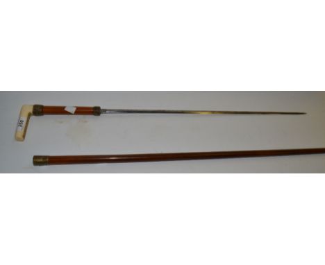 A 19th century sword stick , ivory handle 