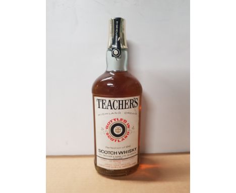 1 LITRE BOTTLE OF 1960S TEACHERS HIGHLAND CREAM SCOTCH WHISKY DISTILLED AND BOTTLED IN SCOTLAND UNDER BRITISH GOVERNMENT SUPE