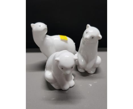 3 NAO BY LLADRO FIGURES POLAR BEARS