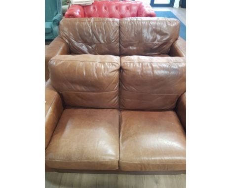 SOFAITALIA 3 SEATER LEATHER SOFA TOGETHER WITH MATCHING 2 SEATER