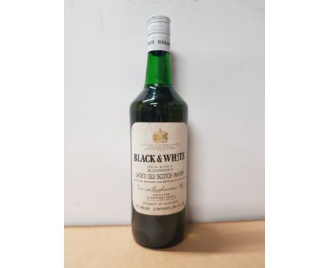 70ø PROOF 1 LITRE BOTTLE OF BLACK AND WHITE BUCHANANS CHOICE OLD SCOTCH WHISKY NUMBER 74/750 BOTTLES