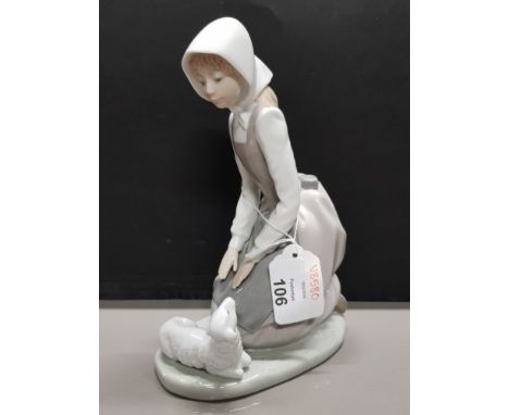 NAO BY LLADRO FIGURE GIRL WITH LAMB
