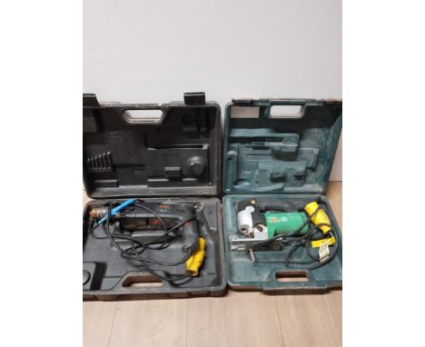 110V HITACHI JIGSAW TOGETHER WITH AEG 110V HAMMER DRILL