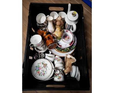 A BOX OF MISCELLANEOUS INC MIDWINTER TEA WARE ETC