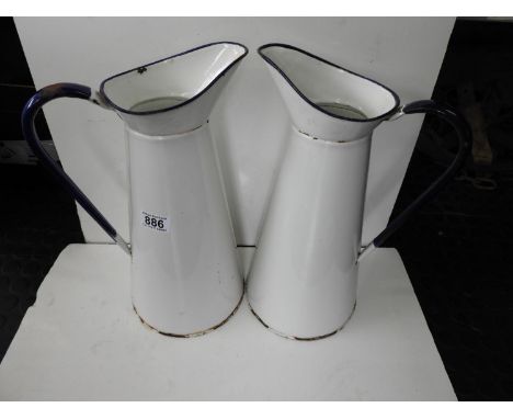 Pair of Enamel Jugs 