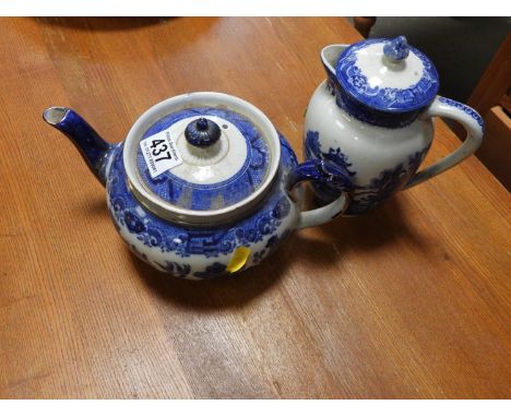 Blue and White Teapot and Coffee Pot 