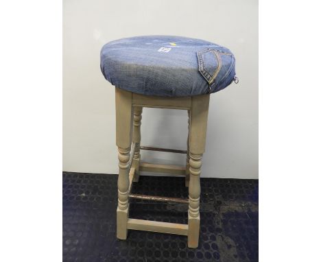 Stool with Denim Top 