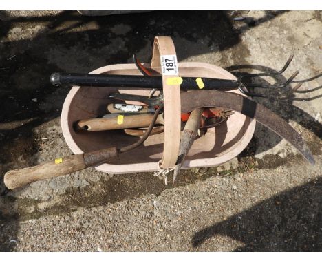 Garden Basket and Hand Tools 