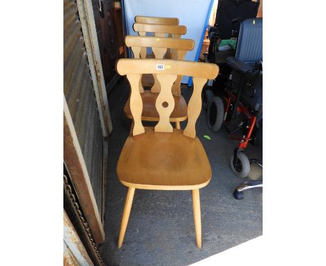 Set of 4x Modern Light Wood Chairs 