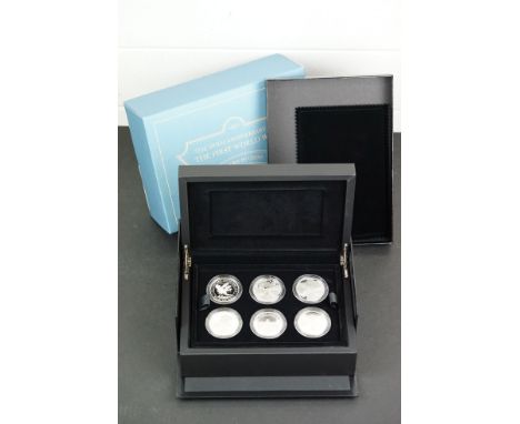 A Royal Mint The 100th Anniversary of The First World War "A Story in Coins" 1918-2018 2018 UK £5 silver proof six coin set, 