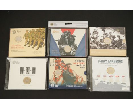 A collection of six Royal Mint uncirculated £2 / Two Pound coins to include the First World War Armistice 2018, The Royal Nav