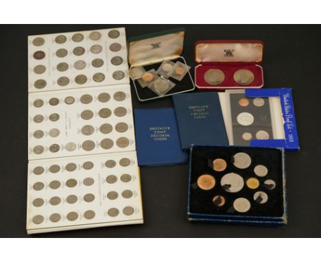 A collection of mixed coins to include a Bank of Zambia 1968 proof set, a United States 1969 proof set, a Royal Mint 1951 Fes