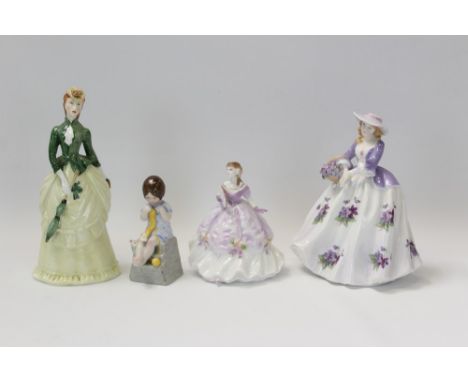 Four Royal Worcester figures - Sunday Morning, Saturday Girl, Lady Cicely and Sweet Violet