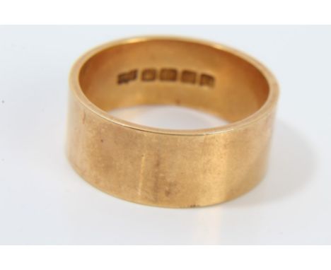 1920s gold (18ct) thick band wedding ring (Birmingham 1920).  Ring size V - W CONDITION REPORT Total gross weight approximate