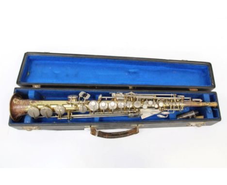 Vintage Trafford soprano saxophone, cased