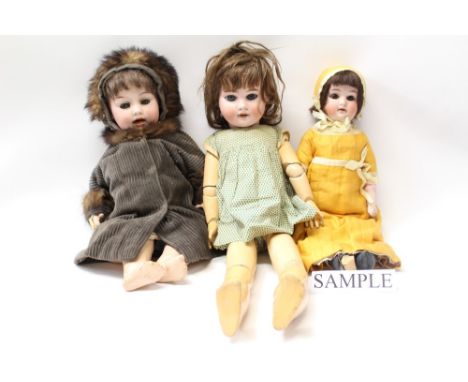 Dolls - Armand Marseille 1894 M. DEP. 5 - bisque head, blue sleeping eyes, painted brows, lashes and mouth - top four teeth s