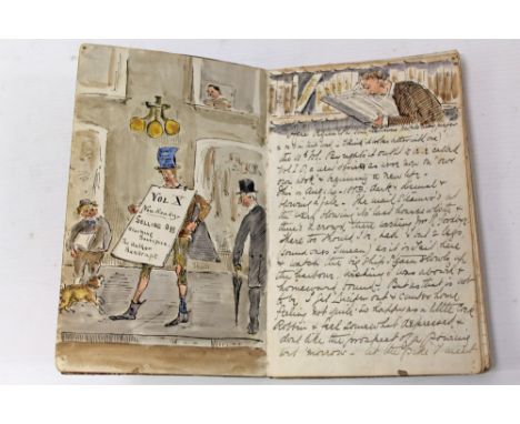 Of New Zealand Colonial Interest:  Handwritten and illustrated diary by Harold Bullock-Webster (1855 - 1942), the diary runni