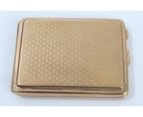 Art Deco gold (9ct) matchbook case with engine-turned decoration, by Adie Bros. Ltd., Birmingham 1930, 6cm x 4.5cm CONDITION 
