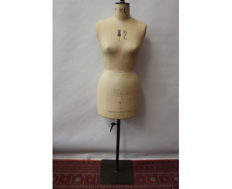 Vintage mannequin Kennett & Lindsell Ltd. no. 12, on metal stand