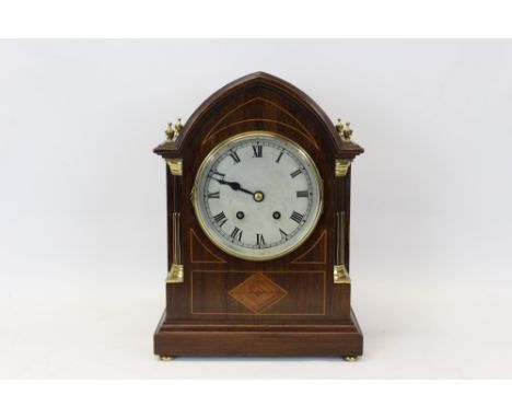 Late 19th / early 20th century mantel clock with eight day movement striking on a gong, back plate stamped - Coventry Astral,