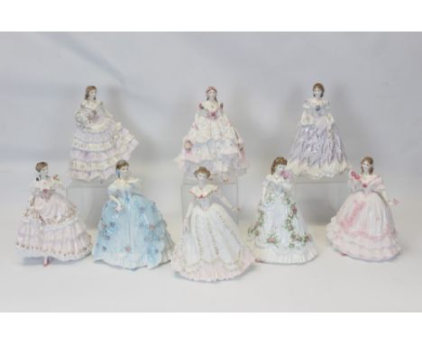 Set of eight Royal Worcester limited edition figures inspired by the romance of the Victorian era - Belle of the Ball, Royal 
