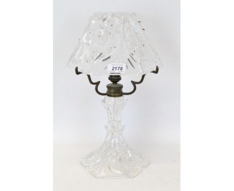 Good quality cut glass table lamp with shade