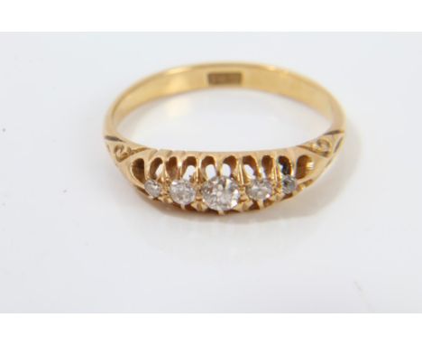 Late Victorian gold (18ct) diamond five stone ring.  Size M½ CONDITION REPORT Total gross weight approximately 2.7 grams