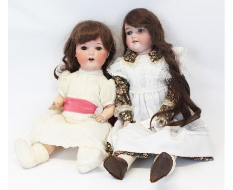 Dolls - Armand Marseille bisque head 995 A10M - brown sleeping eyes, composite body and limbs, also Armand Marseille bisque h