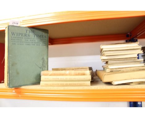 Books:  (Battlefields First World War and similar), Michelin Maps and Guides and two volumes of Wipers Times: 1918 second edi