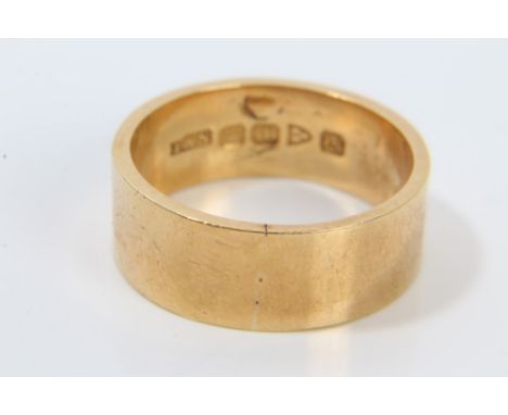 1930s gold (18ct) thick band wedding ring (Chester 1932).  Ring size T - U CONDITION REPORT Total gross weight approximately 