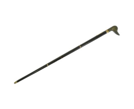 A vintage Eagle headed walking stick / walking cane with a concealed glass drinking tube flask. The wooden shaft unscrews at 