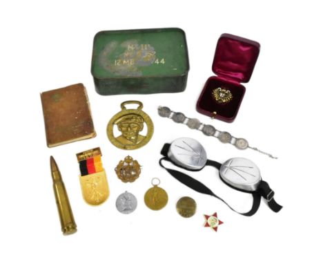 A collection of assorted First and Second World War militaria to include; WWI Victory medal awarded to oneSR-9770 General G. 