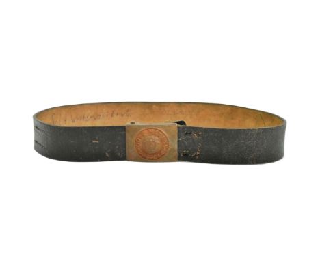 A WWI First World War Imperial German Army ' Gott Mit Uns ' belt buckle. Central imperial crown with oak leaves and ' Gott Mi
