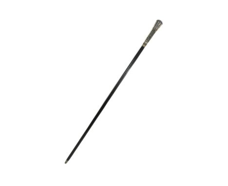 An Imperial Russian silver mounted sword stick with concealed blade and top compartment containing a shot cup. Pommel with Ru