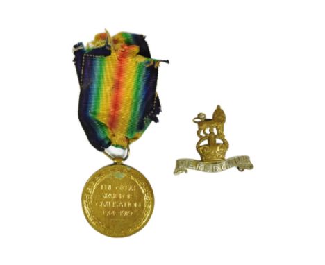 A WWI First World War Victory medal awarded to one 53351 2 AM J.D Fuge of the RAF Royal Air Force together with a 15th/19th K