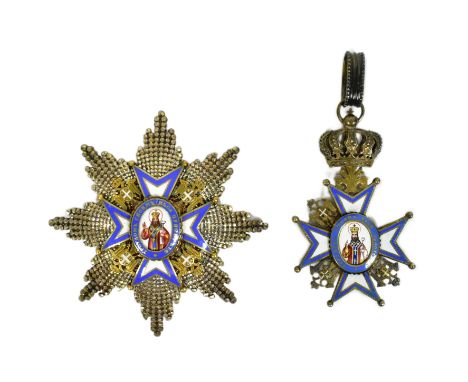 World Orders &amp; Decorations - Serbia - an early 20th Century Order of St Sava Grand Cross breast star and medal. Silver-gi