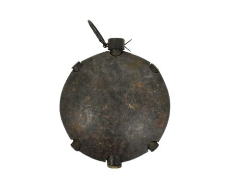 A WWI First World War Imperial German / Prussian Army 1915 pattern disc / turtle grenade. INERT example with pin and restrain