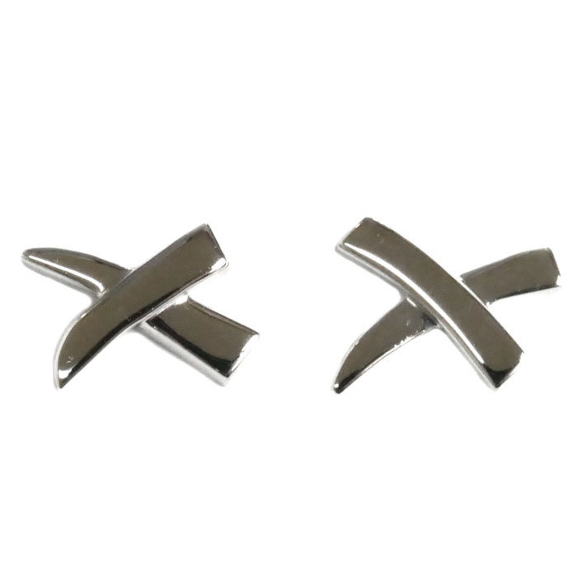 TIFFANY&Co. Tiffany Pt950 Platinum Kiss Earrings 3.0g Paloma Picasso Women's