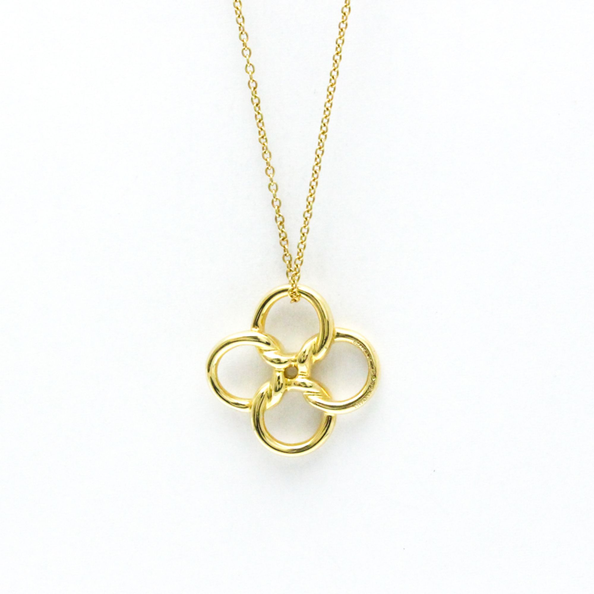 Tiffany Quadrofolio Necklace Yellow Gold (18K) No Stone Men,Women Fashion Pendant Necklace (Gold)