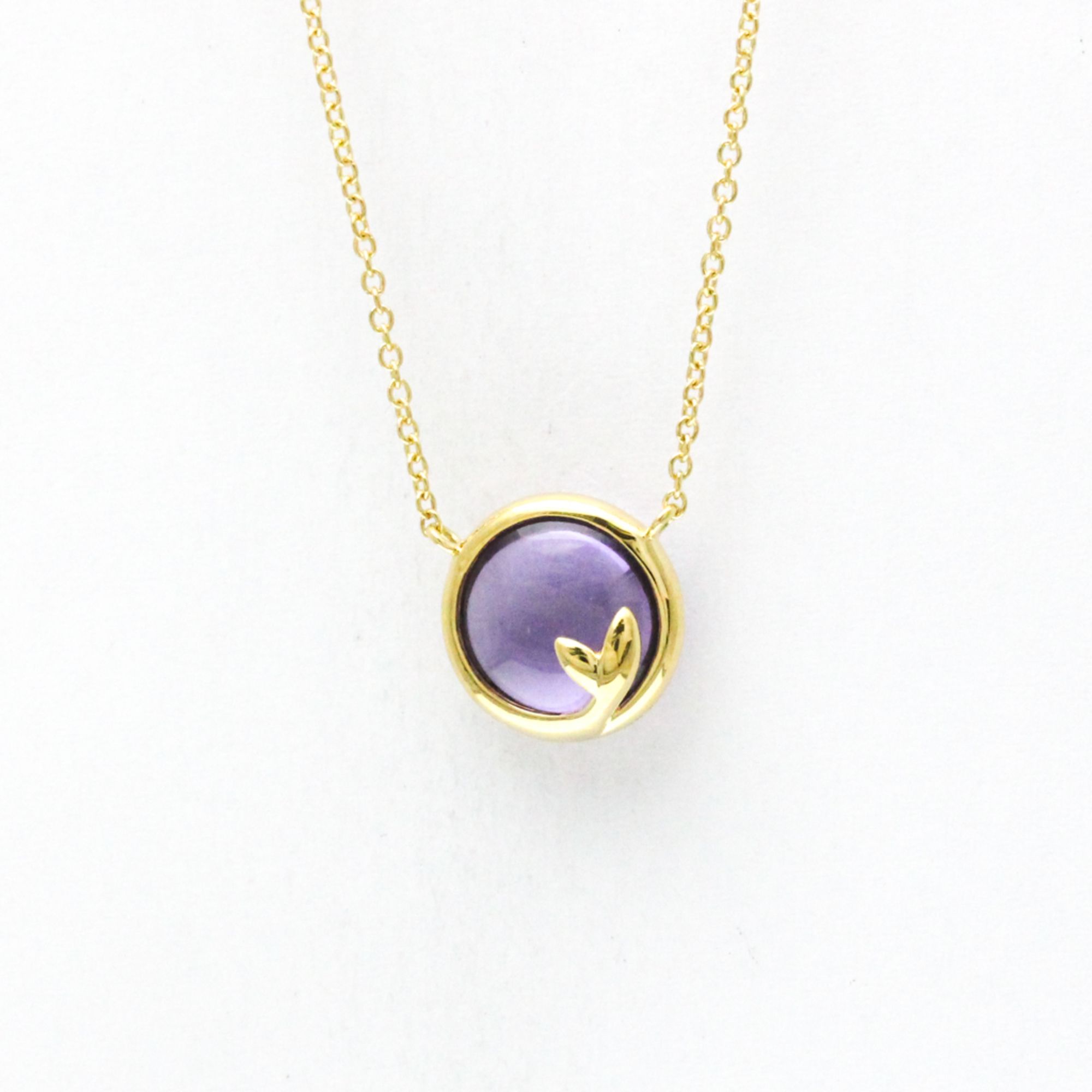 Tiffany Olive Leaf Amethyst Necklace Yellow Gold (18K) Amethyst Men,Women Fashion Pendant Necklace (
