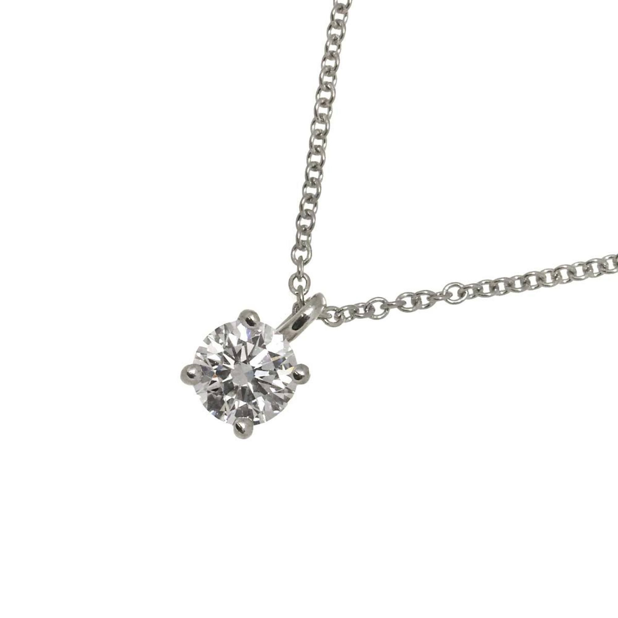 Tiffany & Co. 40cm Platinum Diamond Solitaire Necklace