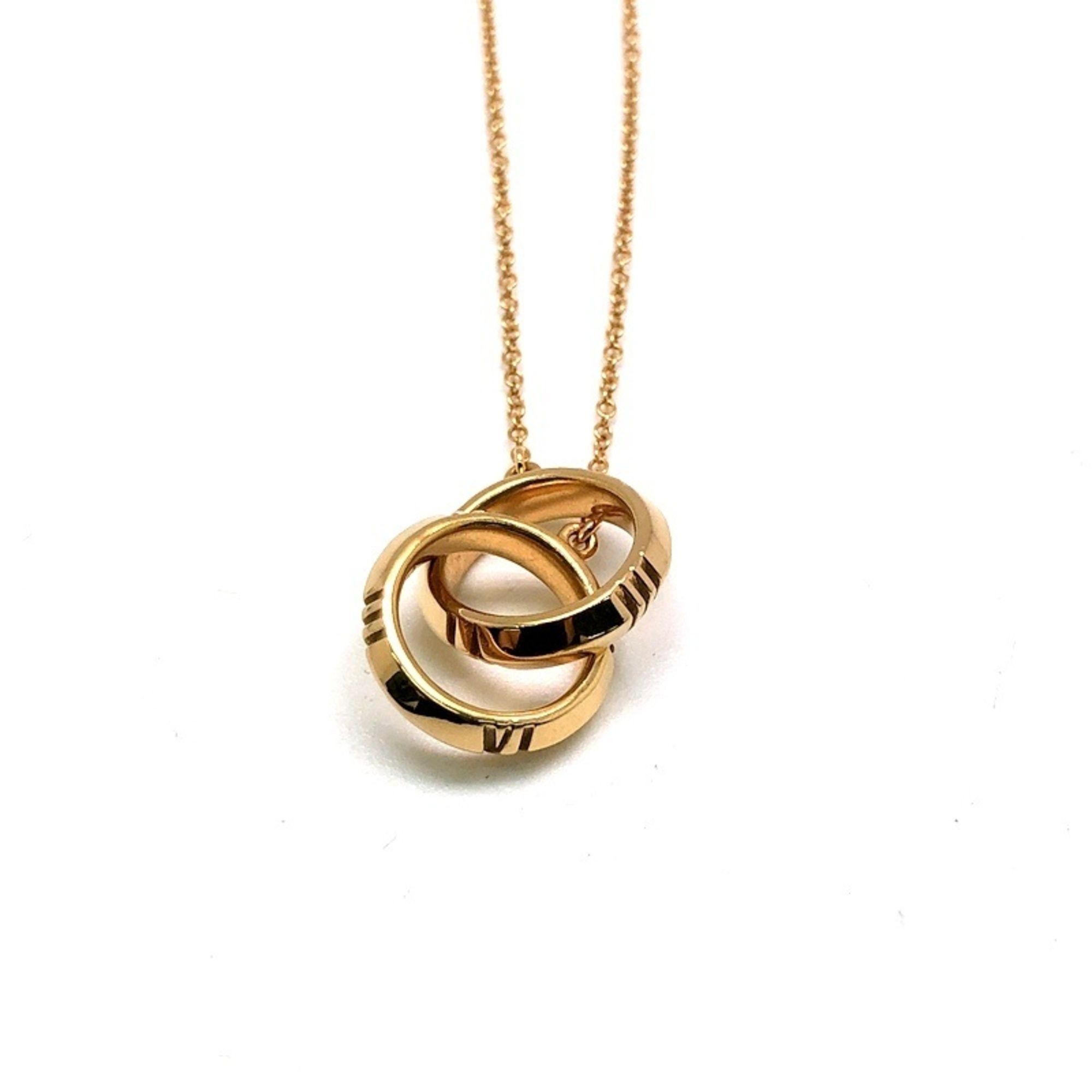 TIFFANY & Co. Atlas X Closed Interlocking Necklace with Double Circle Top in 18K Gold and White (Mik
